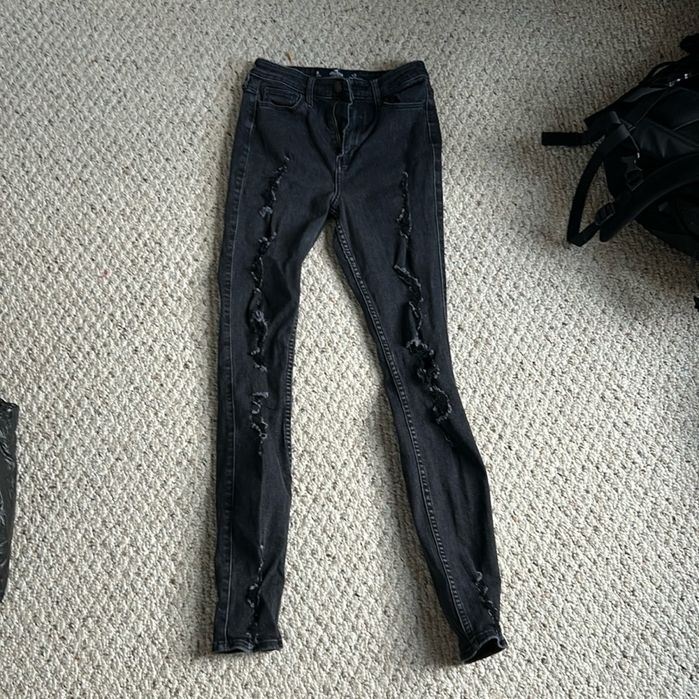 Hollister Black Ripped Skinny Jeans